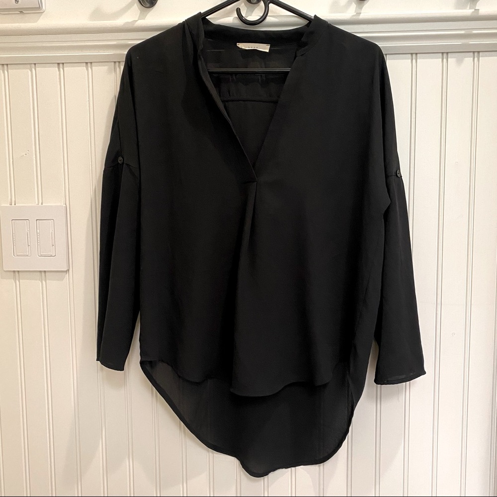 Anthropologie Business Casual Black Blouse